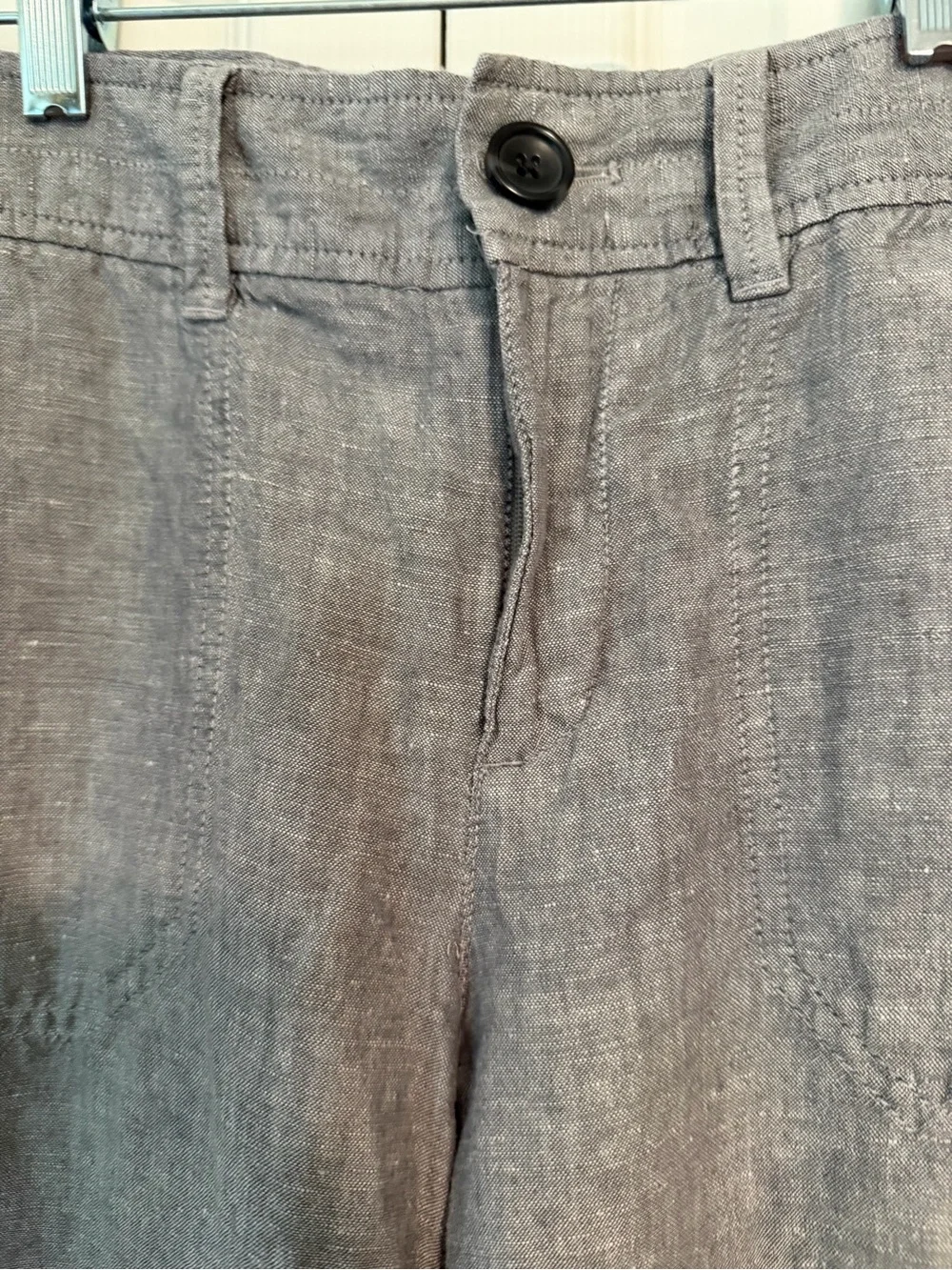 Banana Republic Gray Linen-Blend Chinos - Relaxed Straight Fit Sz 6